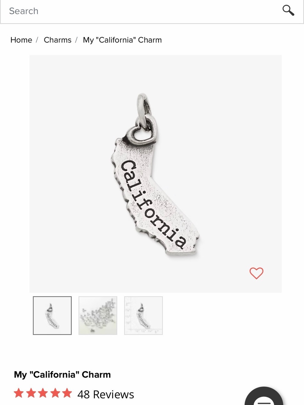 James Avery California Charm - Silver